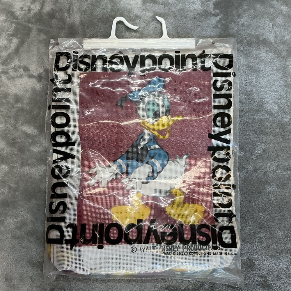Vintage Walt Disney Production Donald Duck Disney Point Needle point tapestry